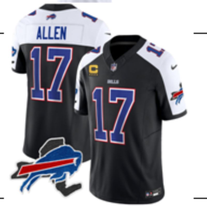 Men Buffalo Bills 17 Allen black Nike 2025 Limited NFL Jersey style 0031